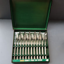 Load image into Gallery viewer, GERALD BENNEY for Viners, Sheffield. STUDIO Pattern. Set of Longer Length Fish Knives and Forks. Iconic 1960s Stainless Steel Cutlery
