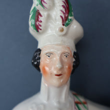 Load image into Gallery viewer, CRIMEAN WAR Interest. 1850s Antique Staffordshire Figurine of a Scottish Soldier with Raised Flag. SCOTLAND'S PRIDE
