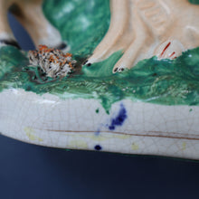 Load image into Gallery viewer, RARE 19th Century Staffordshire Figurine  of a Scottish Gamekeeper with his Horse &amp; Deer
