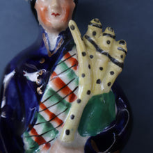 Load image into Gallery viewer, RARE 19th Century Staffordshire Figurine  of a Scottish Gamekeeper with his Horse &amp; Deer

