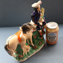 Load image into Gallery viewer, RARE 19th Century Staffordshire Figurine  of a Scottish Gamekeeper with his Horse &amp; Deer
