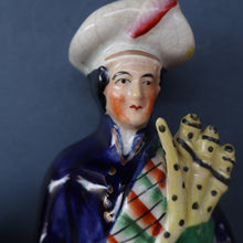 Load image into Gallery viewer, RARE 19th Century Staffordshire Figurine  of a Scottish Gamekeeper with his Horse &amp; Deer
