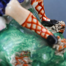 Load image into Gallery viewer, RARE 19th Century Staffordshire Figurine  of a Scottish Gamekeeper with his Horse &amp; Deer
