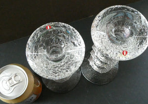 Ittala Finnish Glass Festivo Four Ring Candlesticks Timo Sarpaneva 