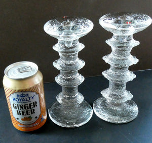 Ittala Finnish Glass Festivo Four Ring Candlesticks Timo Sarpaneva 