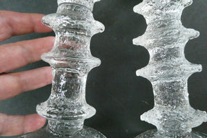 Ittala Finnish Glass Festivo Four Ring Candlesticks Timo Sarpaneva 