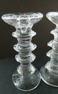 Ittala Finnish Glass Festivo Four Ring Candlesticks Timo Sarpaneva 