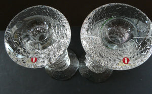 Ittala Finnish Glass Festivo Four Ring Candlesticks Timo Sarpaneva 