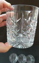Load image into Gallery viewer, 6 EDINBURGH CRYSTAL Matching Whisky Tumblers HIGHLAND CUT 1960s; Each with Etched Signature.
