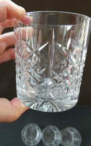 6 EDINBURGH CRYSTAL Matching Whisky Tumblers HIGHLAND CUT 1960s; Each with Etched Signature.