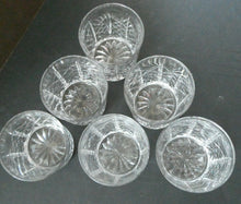 Load image into Gallery viewer, 6 EDINBURGH CRYSTAL Matching Whisky Tumblers HIGHLAND CUT 1960s; Each with Etched Signature.
