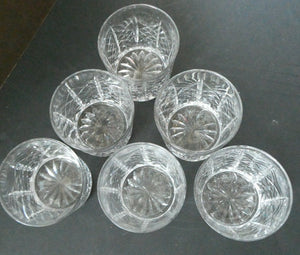 6 EDINBURGH CRYSTAL Matching Whisky Tumblers HIGHLAND CUT 1960s; Each with Etched Signature.