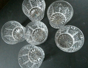6 EDINBURGH CRYSTAL Matching Whisky Tumblers HIGHLAND CUT 1960s; Each with Etched Signature.