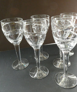Pair of Stuart Crystal Aura Wine Glases Jasper Conran 9 inches