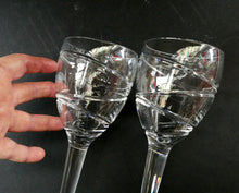 Load image into Gallery viewer, Pair of Stuart Crystal Aura Wine Glases Jasper Conran 9 inches
