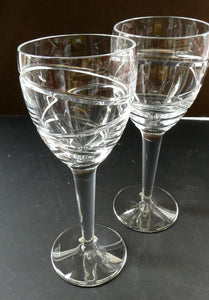 Pair of Stuart Crystal Aura Wine Glases Jasper Conran 9 inches