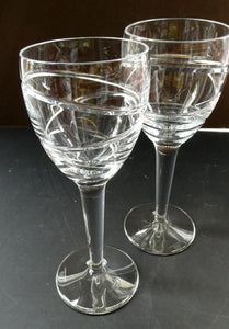 Pair of Stuart Crystal Aura Wine Glases Jasper Conran 9 inches