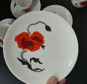 Pair of Susie Cooper Cornpoppy Trios