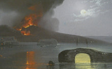 Load image into Gallery viewer, Antique Neapolitan School Gouache Painting by M Gianni. Bay of Naples with Erupting Vesuvius
