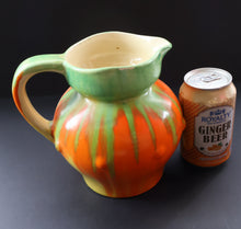 Load image into Gallery viewer, Large 1930s TUDOR Ceramics Art Deco Colourful Dripware Jug. Height 6 1/2 inches
