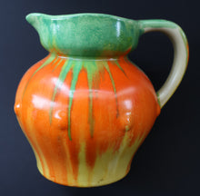 Load image into Gallery viewer, Large 1930s TUDOR Ceramics Art Deco Colourful Dripware Jug. Height 6 1/2 inches

