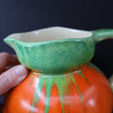 Load image into Gallery viewer, Large 1930s TUDOR Ceramics Art Deco Colourful Dripware Jug. Height 6 1/2 inches
