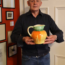 Load image into Gallery viewer, Large 1930s TUDOR Ceramics Art Deco Colourful Dripware Jug. Height 6 1/2 inches
