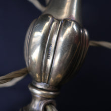 Load image into Gallery viewer, ART NOUVEAU Early 20th Century Brass Table Lamp with White Glass Shade. REWIRED

