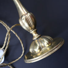 Load image into Gallery viewer, ART NOUVEAU Early 20th Century Brass Table Lamp with White Glass Shade. REWIRED

