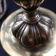 Load image into Gallery viewer, ART NOUVEAU Early 20th Century Brass Table Lamp with White Glass Shade. REWIRED

