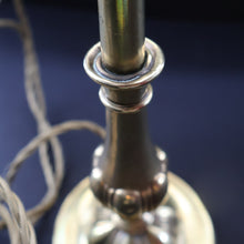 Load image into Gallery viewer, ART NOUVEAU Early 20th Century Brass Table Lamp with White Glass Shade. REWIRED

