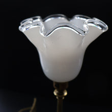Load image into Gallery viewer, ART NOUVEAU Early 20th Century Brass Table Lamp with White Glass Shade. REWIRED

