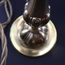 Load image into Gallery viewer, ART NOUVEAU Early 20th Century Brass Table Lamp with White Glass Shade. REWIRED

