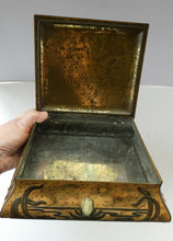 Load image into Gallery viewer, Antique  Edwardian Art Nouveau Confectionary Tin. Dragonfly Design
