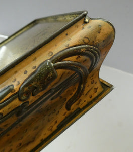 Antique  Edwardian Art Nouveau Confectionary Tin. Dragonfly Design