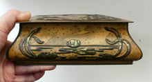 Load image into Gallery viewer, Antique  Edwardian Art Nouveau Confectionary Tin. Dragonfly Design
