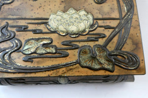 Antique  Edwardian Art Nouveau Confectionary Tin. Dragonfly Design