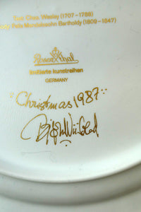 BJORN WIINBLAD Large Porcelain Wall Plate. CHRISTMAS 1987 Rosenthal Studio-Line. 11 INCHESS