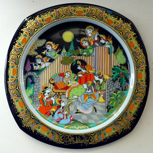 BJORN WIINBLAD Large Porcelain Wall Plate. CHRISTMAS 1987 Rosenthal Studio-Line. 11 INCHESS