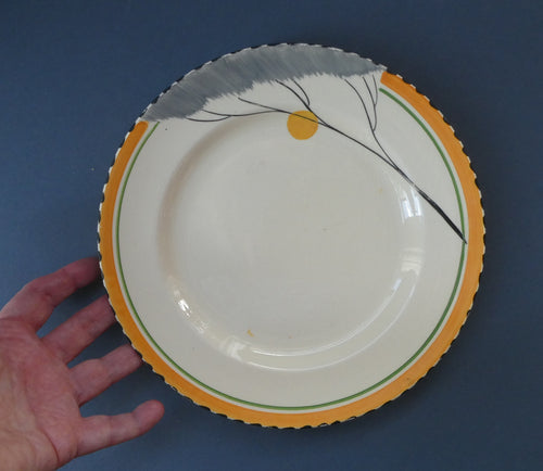 1930s Art Deco Set of Six Side Plates BURLEIGH WARE. Rare Handpainted DAWN Pattern . 8 inches diameter
