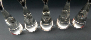 1950s HOLMEGAARD Princess Schnapps Glasses with Internal Bubble