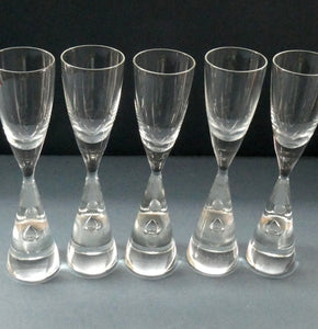 1950s HOLMEGAARD Princess Schnapps Glasses with Internal Bubble