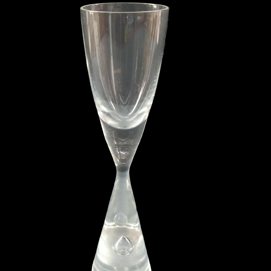 1950s HOLMEGAARD Princess Schnapps Glasses with Internal Bubble