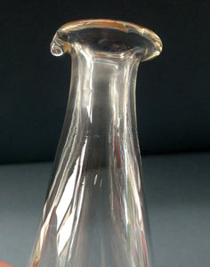 1950s HOLMEGAARD Princess Tall Conical Decanter with Internal Bubble in Stopper