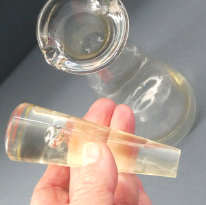 1950s HOLMEGAARD Princess Tall Conical Decanter with Internal Bubble in Stopper