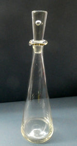 1950s HOLMEGAARD Princess Tall Conical Decanter with Internal Bubble in Stopper