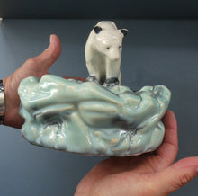 Load image into Gallery viewer, 1930s ART DECO Czech Polar Bear Bowl. Very Decorative Figurative Centerpiece Designed by Ditmar Urbach 
