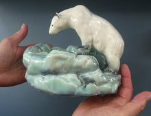 Load image into Gallery viewer, 1930s ART DECO Czech Polar Bear Bowl. Very Decorative Figurative Centerpiece Designed by Ditmar Urbach 
