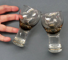 Load image into Gallery viewer, SET OF SIX Caithness CANISBAY Small Brown Coloured Glasses (Peat) Space Age Shape. 4 3/8 inches in height
