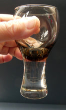 Load image into Gallery viewer, SET OF SIX Caithness CANISBAY Small Brown Coloured Glasses (Peat) Space Age Shape. 4 3/8 inches in height

